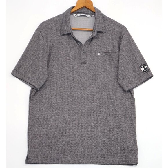 TravisMathew Grey Golf Polo Shirt M Pebble Beach Logo Short Sleeve - Picture 1 of 10